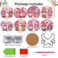 thumbnail image 3 of 8 Pcs Diamond Art Coasters Kits for Adults with Holder Cork Pads, Valentine's Day Gnomes Diamond Dots Art Painting Coasters Crafts Kit for Home Office Decor (4x4in), 3 of 7
