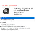 thumbnail image 2 of Fuel Tank Cap - Compatible with 1986 - 1991 Mercedes-Benz 560SEL 1987 1988 1989 1990, 2 of 2