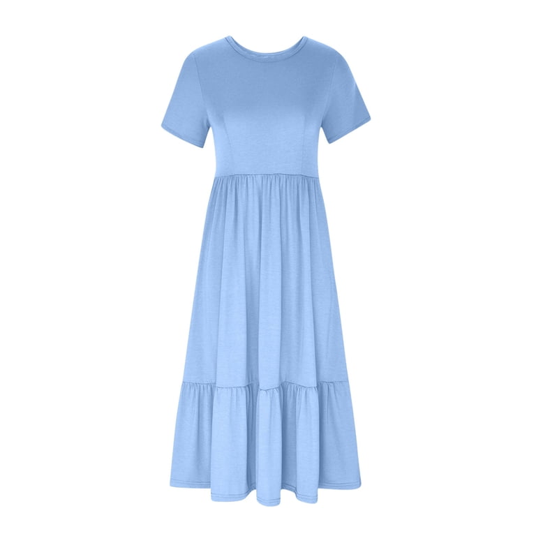 Xqxayjr Womens Wedding Guest Dress Summer Under $5 Casual Loose Crewneck Short Sleeve Aline Swing Flowy Tiered Shirt Maxi Long Sundresses Holiday Bridal Shower Dresses - Walmart.com Xqxayjr Womens Wedding Guest Dress Summer Under $5 Casual Loose Crewneck Short Sleeve Aline Swing Flowy Tiered Shirt Maxi Long Sundresses Holiday Bridal Shower Dresses - Walmart.com
