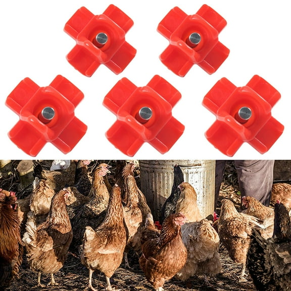 Walbest 5 Pieces Horizontal Chicken Nipples Waterer Automatic Poultry Nipples Horizontal Side Mount Chicken Drinkers for Chicken Ducks Quail and Other Poultry