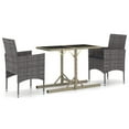 thumbnail image 5 of vidaXL Garden Dining Set 3 Piece Outdoor Patio Dinner Seating Multi Colors, 5 of 12