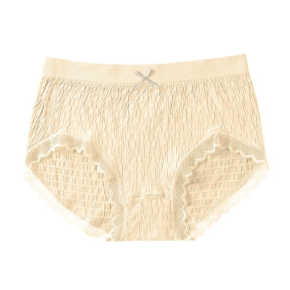 yunLCZ Women Seamless Hipster Underwear Women's And Comfortable Cotton Underwear Women's Inner Crotch Pleated Lace Lace Lace Large Base Underwear Stretch Cool Underwear for Women