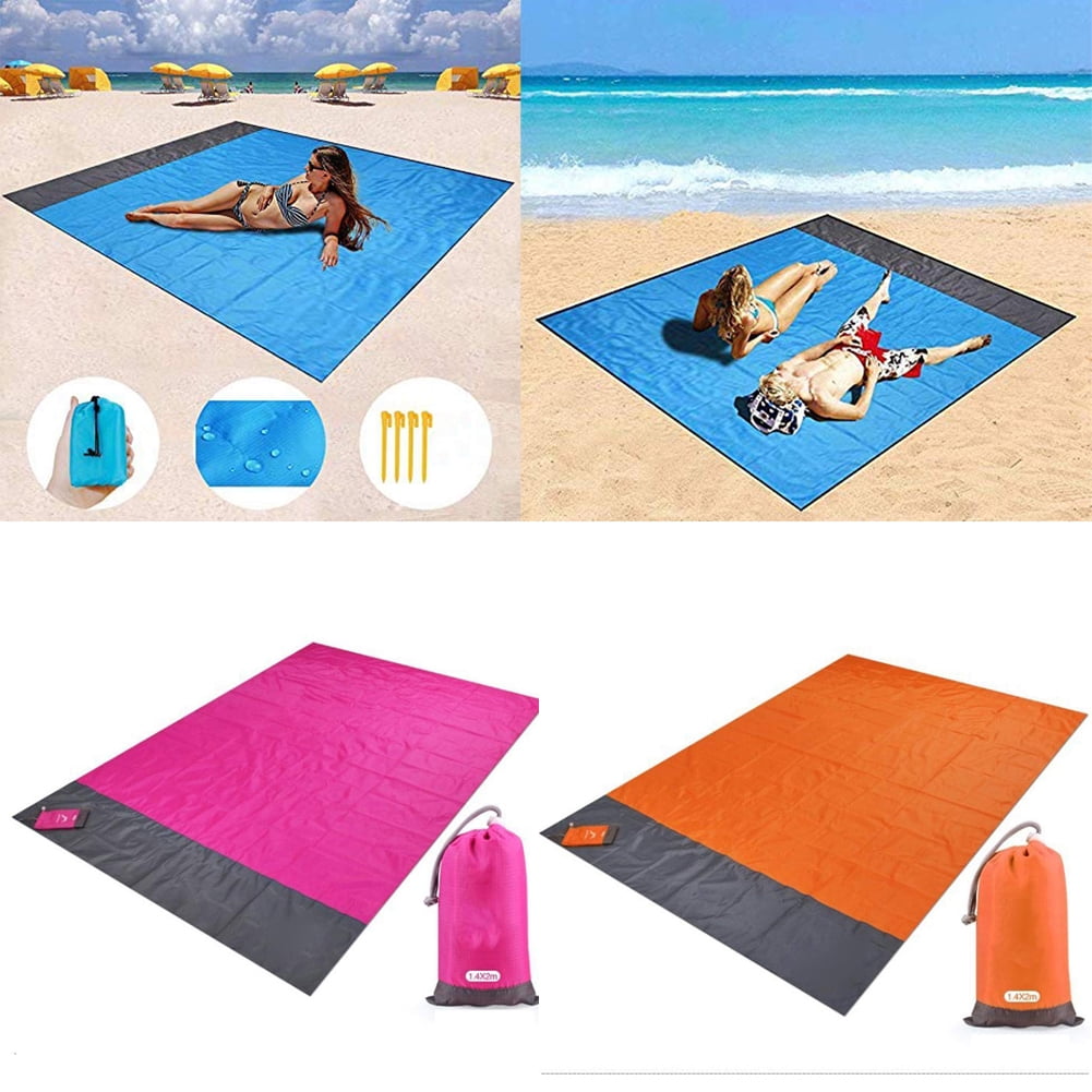 Picnic Blanket Outdoor Pocket Waterproof Beach Mat Camping Travel Sand Frees Rug 