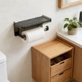 thumbnail image 5 of Amketima No Drill Bathroom Toilet Paper Holder with Shelf Acrylic Aluminum Wall Mounted 7.28 Inch for Tissue Roll Storage Phone Wipes, 5 of 6