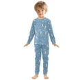 thumbnail image 3 of joogoo Cartoon Sharks on Surfboard 2 Piece Long Sleeve Tee and Pants Cotton Pajama Set 8Y, 3 of 7