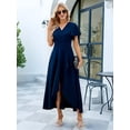 thumbnail image 6 of Women'S Long Formal Dresses Split Elegant V Neck Wrap Ruffle Wedding Guest Dresses S, 6 of 9