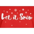 thumbnail image 4 of Old Glory Womens Christmas Let it Snow Script Snowflakes Long Sleeve T Shirt, 4 of 6