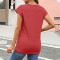 thumbnail image 3 of Womens T Shirts Summer Tops 2025 Solid Color Cap Sleeve Crewneck Breathable Casual Basic Tees Tshirts Shirts for Women, 3 of 7