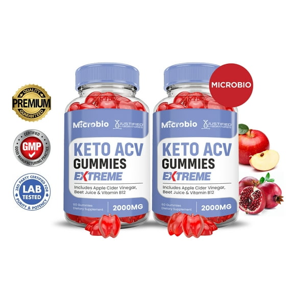 (2 Pack) Microbio Keto Extreme ACV Gummies 2000mg Dietary Supplement 120 Gummys