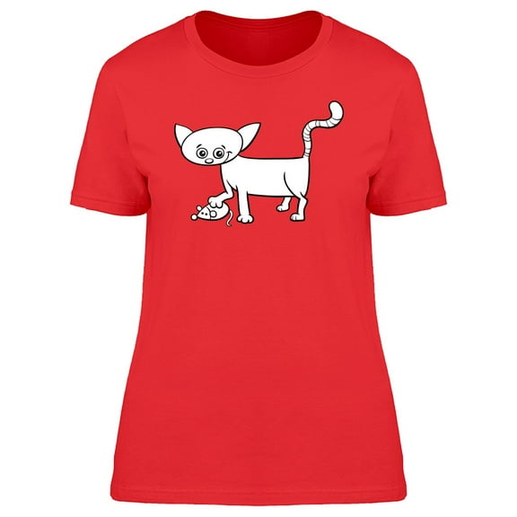 Adorable Kitten Cartoon Tee Women's -Image by Shutterstock