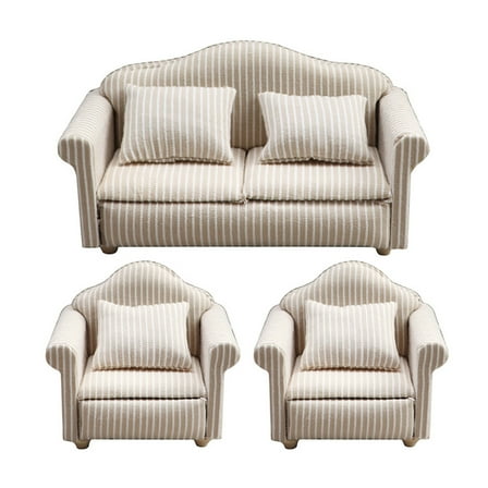 SDFGTstore Dollhouses Access Mini Sofa Set 3Pieces for Realistic Interior Decoration