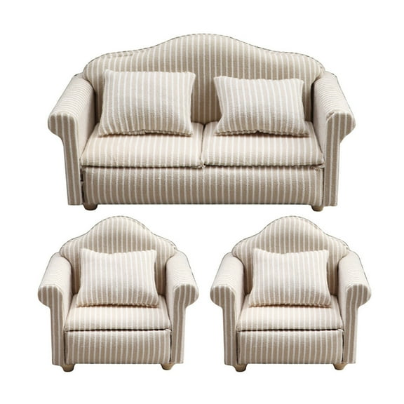SDFGTstore Dollhouses Access Mini Sofa Set 3Pieces for Realistic Interior Decoration