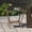 Taupe, variant on Square Outdoor Patio Side Table with Glass Top, Wicker End Table with Storage Shelf for Garden, Balcony, Poolside
