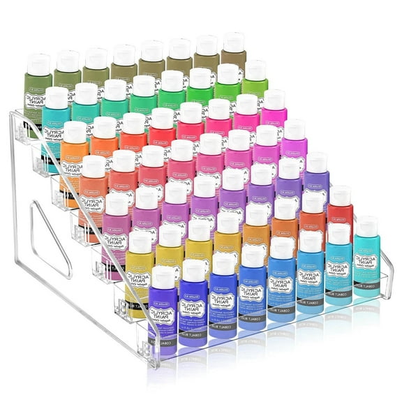 Clear Paint Organizer Acrylic Paint Storage Organizer Miniature Paint Holder Nail Polish Holder Craft Holder Rack for Paint 7-Tier