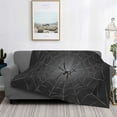 thumbnail image 2 of Yiaed Black Spider On Web Print Blanket Throw Blanket Soft Cozy Flannel Blanket for Home Bed Sofa Couch Chair-60"x50", 2 of 6