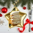thumbnail image 5 of ​10 Pack Gold Star-Shaped Disposable Party Plates - 7 Inch Eco Paper Dessert Boards for Christmas, Birthday & Thanksgiving (Set of 10)​​ Gold, 5 of 6