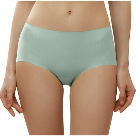 Wancir No Show Underwear for Women Seamless High Cut Briefs Mid-waist Soft No Panty Lines