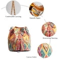 thumbnail image 4 of LHSHID Ethnic Tote Bag for Women Canvas Handbag Bohemian Bucket Bag Retro Shoulder Crossbody Bag with Tassels, 4 of 6