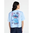 thumbnail image 3 of Stitch Women’s Graphic Cropped Baseball Jersey Top, Sizes XXS-XXL, 3 of 5
