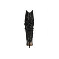 thumbnail image 2 of Vince Camuto Armonda Black Leather Pointed Toe Knee HIgh Heel Dress Boot (Black Croco, 6.5), 2 of 5