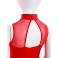 thumbnail image 5 of Doomiva Kids Girls Sleeveless Ballet Lyrical Dance Dress Sparkly Figure Skating Dress High-Low Skirt Leotard Dancewear Red 10, 5 of 5