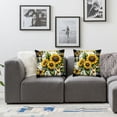 thumbnail image 3 of Sunflower Pillow Covers Set of 2 Yellow Floral Butterfly Spring Summer Buffalo Plaid Outdoor Decorative Throw Pillows Farmhouse Pillowcases Linen Cushion Case Decor for HomeMultiple specifications, 3 of 6