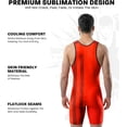 thumbnail image 3 of Exxact Sports Patriot Men's Wrestling Singlet, High-Performance Powerlifting Singlet, Wrestling Singlets for Men (A2XL, Red), 3 of 7