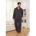 thumbnail image 2 of U2SKIIN Mens Fleece Pajama Set, Soft Warm Long Sleeve Sleepwear with Pockets Cozy Button-Down Pjs for Men（Dark Grey, 2XL）, 2 of 4
