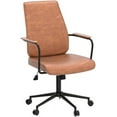 thumbnail image 6 of DICTAC Brown Executive Office Chair Adjustable Leather Mid Back Swivel Office Desk Chair with Padded Armrest 400lbs Load-Bearing Computer Desk Chair for Home Office, 6 of 10