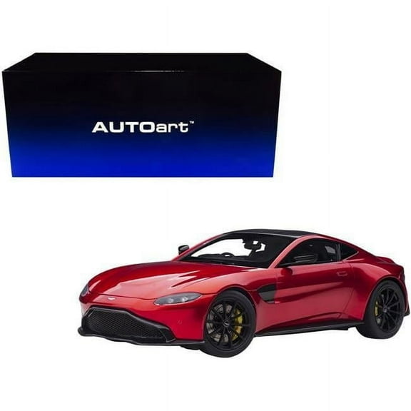 2019 Aston Martin Vantage RHD (Right Hand Drive) Hyper Red Metallic with Carbon Top 1/18 Model Car by Autoart