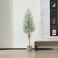 thumbnail image 5 of 7FT Lush Artificial Eucalyptus Plants with Realistic Leaves and Natural Trunk, Silk Fake Potted Tree with Wood Branches, Faux Tree for Office Home Decor, 5 of 10