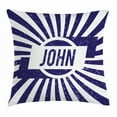 thumbnail image 1 of John Throw Pillow Cushion Cover, Common Masculine Given Name Design on Wavy Stripes with a Weathered Look, Decorative Square Accent Pillow Case, 18 X 18 Inches, Navy Blue and White, by Ambesonne, 1 of 2