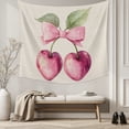 thumbnail image 5 of Cherry Fruit Small Tapestry for Bedroom Wall Hanging Tapestry,Spring Botanicals Bow Idyllic Country Leaf Ceiling Backdrop Tapestries Poster Blanket Wall Decor for Teens Room Living Room 23" x 28", 5 of 8
