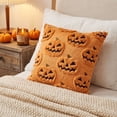 thumbnail image 5 of 2026 Halloween Pillow Covers 18x18 Inch Soft Plush Faux Wool Textured Throw Pillow Covers Cute 3D Decorative Cushion Cases for Couch Sofa Bedroom Home Decor, 5 of 9
