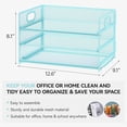 thumbnail image 2 of Letter Tray Paper Organizer with Handle Sliding Tray Metal Mesh Desk File Folder Paper Sorter Organizer for Home Office School Desk Supplies Organization, 2 of 7