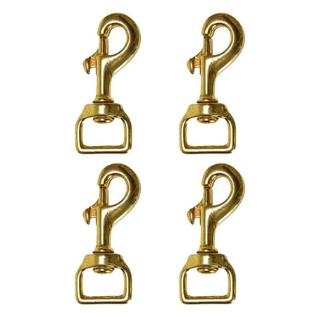 

41AI Set of 4 Hilason Swivel Eye Bolt Snap Clip Hooks Solid Brass
