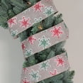thumbnail image 2 of Northlight Red and Green Snowflake Burlap Christmas Wired Craft Ribbon 2.5" x 16 Yards, 2 of 3