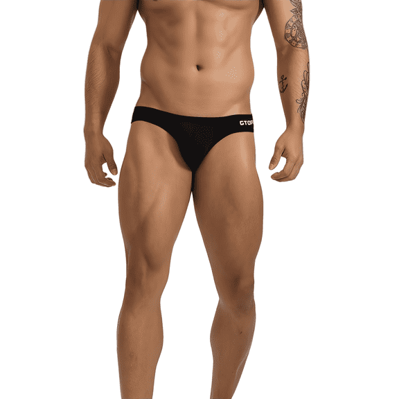GTOPXMAN Men's Bikini Low Rise Briefs, Slim Fit, Black GrayWhite, 6-Pack, XL