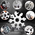 thumbnail image 3 of 18Pcs Snowflake Wrench Stainless Steel 18 in 1 Snowflake Multitool Portable Snowflake Keychain Tool Snowflake Screwdriver Tactical Tool Bottle Opener for Men Outdoor Camping(Colour), 3 of 5