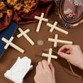 thumbnail image 3 of Wood Big Pendants Religion Cross White 100x60x8mm Hole: 3mm, 3 of 5
