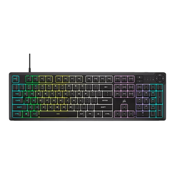 CORSAIR K55 CORE RGB - Keyboard - 100% - full size - backlit - USB - QWERTY - US - black