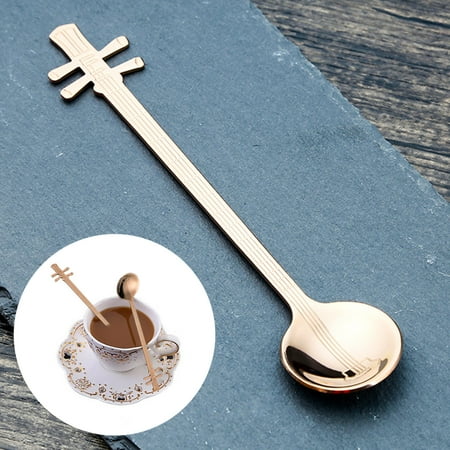 

WEPRO Stainless Steel Coffee Spoon Musical Instrument Spoon Yueqin Spoon Ice Spoon Drink Mixing Spoon Color Spoon Handle Spoon Tableware Kitchen Gadgets
