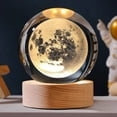 thumbnail image 1 of Bola de cristal y base de madera luminosa, cuatro tipos de bolas de cristal, bolas de cristal, decoración de luz nocturna, 1 of 5