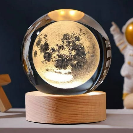 

Hibalala Crystal ball and luminous wooden base four kinds of crystal ball glass ball night light decoration