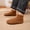 Brown, variant on Men's and women's slippers, plush slippers, warm and anti-slip household slippers and high-top socks