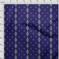 thumbnail image 3 of oneOone Coton Popeline Tissu Rayé & Tourbillon Ikat Tissu Imprimé BTY 56 Pouces de Large, 3 of 4