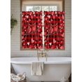 thumbnail image 4 of Valentine's Day Birds 2 Panel Kitchen Curtains for Windows, Love Branches Red Black Buffalo Plaid Bathroom Privacy Curtain, Home Décor Window Treatment for Bedroom/Living Room 55"x45", 4 of 6