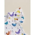 thumbnail image 6 of Suealasg Toddler Girls Summer Casual Dress Fly Sleeve Crew Neck Chicken Print Dress 6M 1T 2T 3T 4T Kids Baby Girls Farm Clothes, 6 of 8