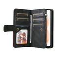 thumbnail image 2 of Multifunctional Case for Moto G Power 2021,[RFID Blocking] 9 Credit Cards Holder Wrist Strap, Premium PU Leather Zipper Wallet Purse Magnetic Flip Phone Cover for Motorola Moto G Power 2021, Black, 2 of 12