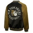 thumbnail image 3 of Men's Mitchell & Ness Olive/Black New York Knicks Clutch Satin Raglan Full-Snap Jacket, 3 of 7